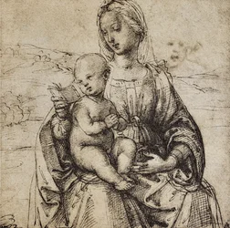 Studie für eine Jungfrau mit Kind